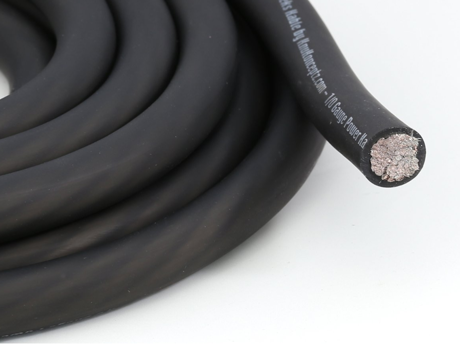 KnuKonceptz Kolossus Flex Kable OFC 0 Gauge Power Wire Copper Cable Black 1/0 AWG