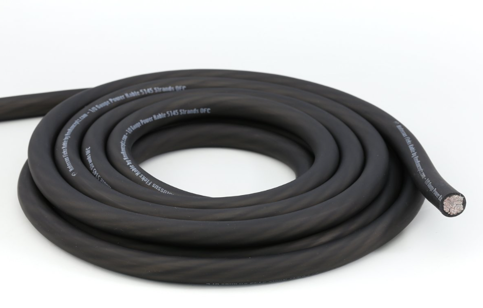 KnuKonceptz Kolossus Flex Kable OFC 0 Gauge Power Wire Copper Cable Black 1/0 AWG