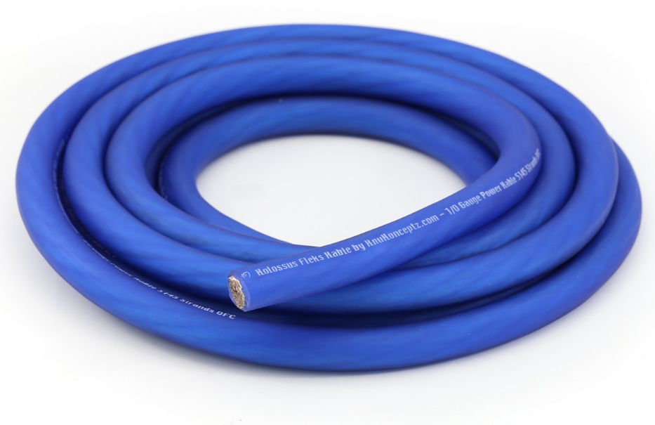 KnuKonceptz Kolossus Flex Kable OFC 8 Gauge Power Wire Copper Cable Blue 8 AWG