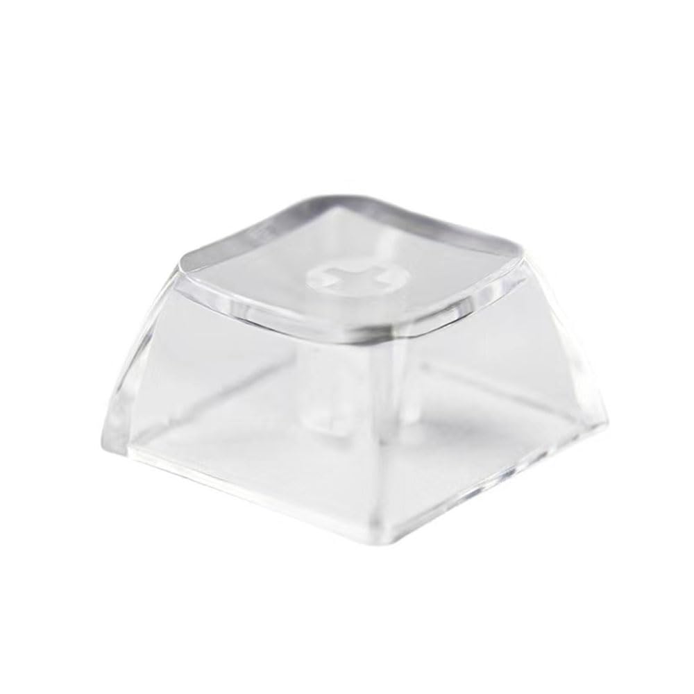 Elacgap Blank Crystal Transparent Keycaps PC Material 1U XDA Profile Keycap for MX switches Mechanical Keyboard Backlit (XDA Transparent, 20pcs)