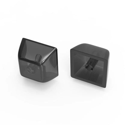 Elacgap Blank Crystal Transparent Black Keycaps PC Material 1U XDA Profile Keycap for MX switches Mechanical Keyboard Backlit (XDA Transparent Black, 20pcs)