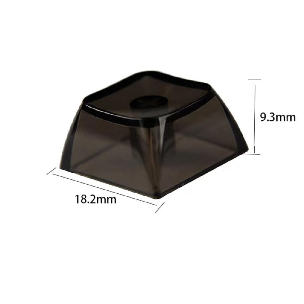 Elacgap Blank Crystal Transparent Black Keycaps PC Material 1U XDA Profile Keycap for MX switches Mechanical Keyboard Backlit (XDA Transparent Black, 20pcs)