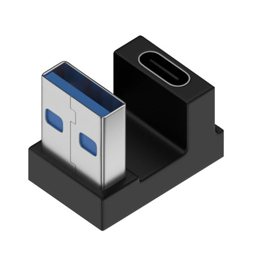 CY USB-C Type C Female Opposite U Shape Back Angled to USB 3.0 A Male Data Adapter for Laptop Desktop
