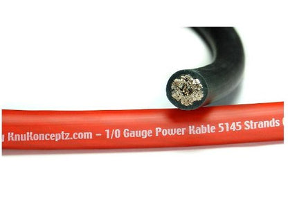 KnuKonceptz Kolossus Flex Kable OFC 8 Gauge Power Wire Copper Cable Black (10 ft) 8 AWG