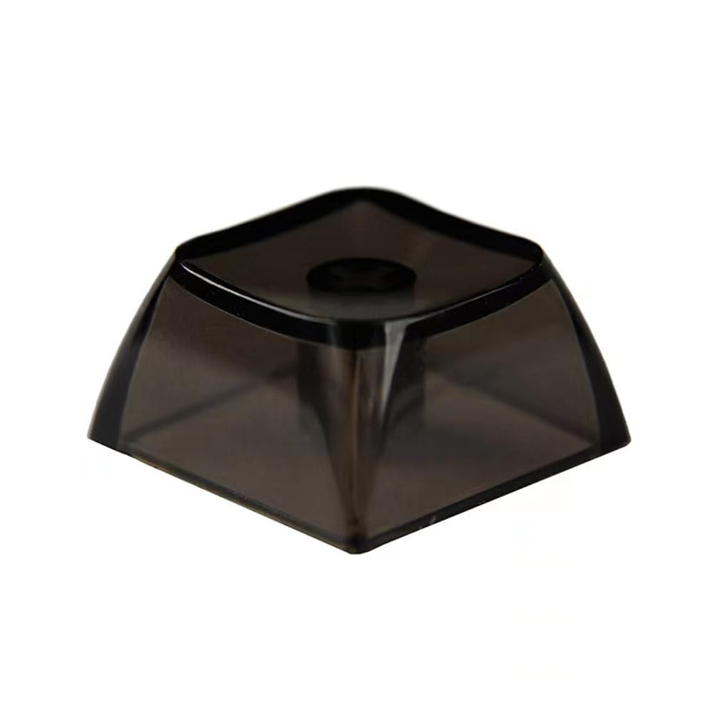 Elacgap Blank Crystal Transparent Black Keycaps PC Material 1U XDA Profile Keycap for MX switches Mechanical Keyboard Backlit (XDA Transparent Black, 20pcs)