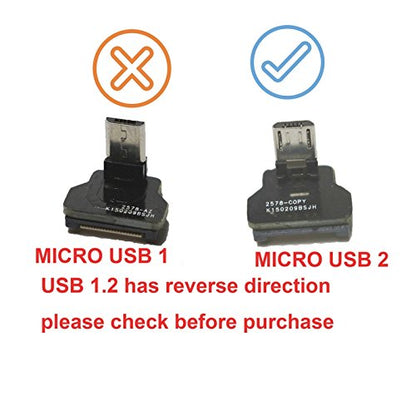 Black Flexible FPV Flat Slim Thin Ribbon FPC Cable Micro USB 90 degree to standard USB A for sync and charging (80CM)