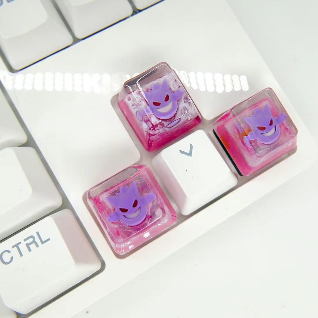 Purple Cartoon Character Epoxy Resin Mechanical Keyboard Keycap - Unique Design, Durable Material, (Purple)