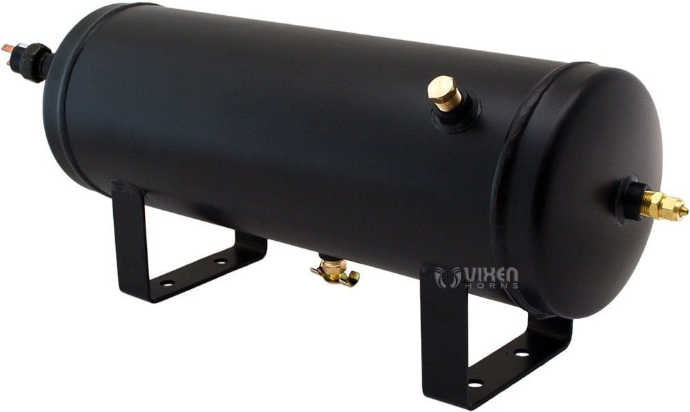 Vixen Horns Train Horn Kit for Trucks/Car/Semi. Complete Onboard System- 200psi Air Compressor, 1.5 Gallon Tank, 4 Trumpets. Super Loud dB. Fits Vehicles like Pickup/Jeep/RV/SUV 12v VXO8315/4114B