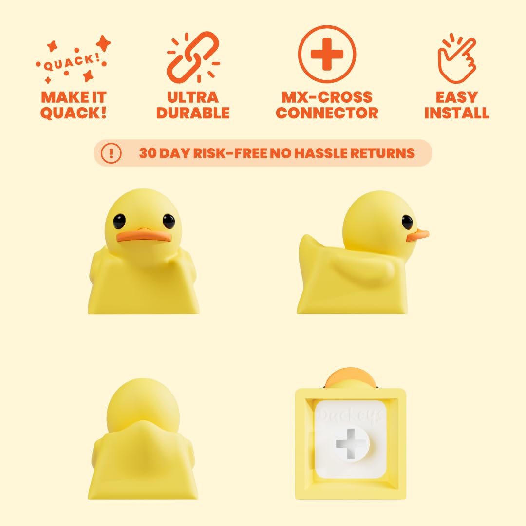 Duckeys Duck Keycap - ABS PVC Keycap Replacement, for MX Mechanical Keyboards, OEM Profile, Custom ESC Key Replacement - White