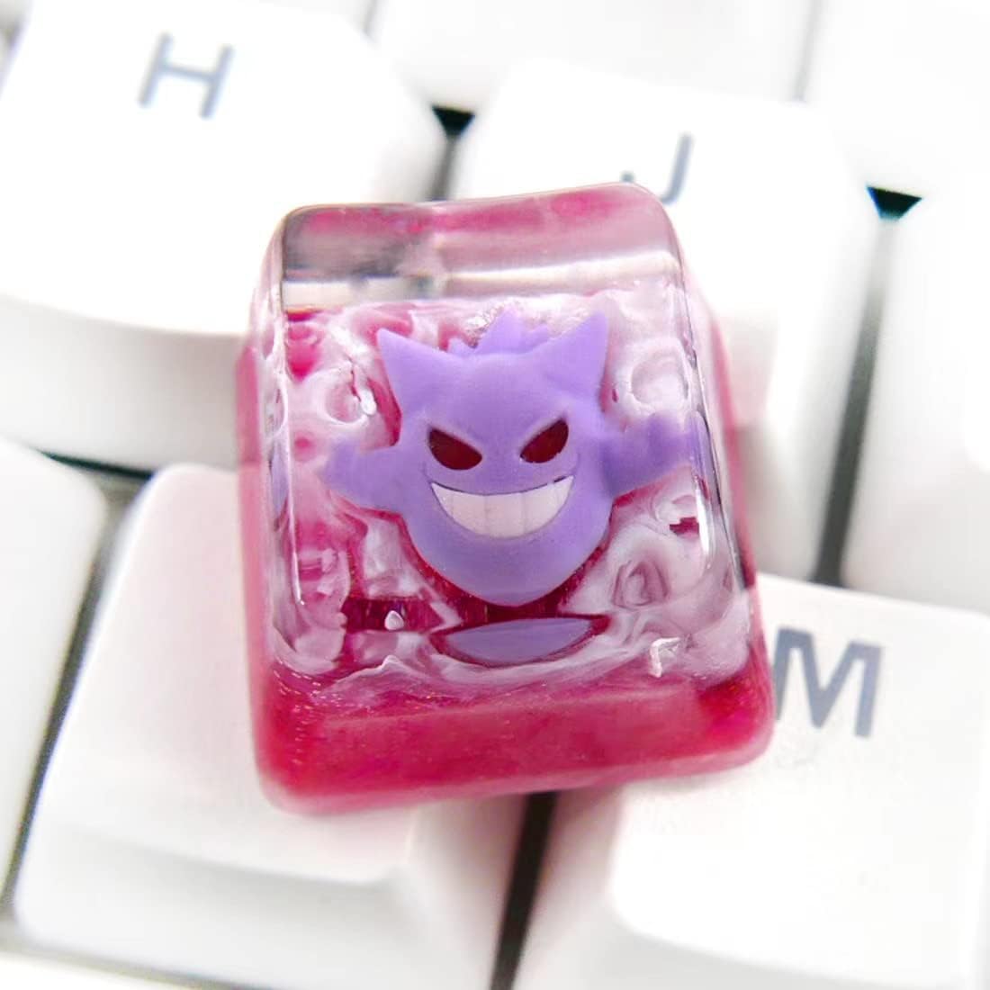 Purple Cartoon Character Epoxy Resin Mechanical Keyboard Keycap - Unique Design, Durable Material, (Purple)