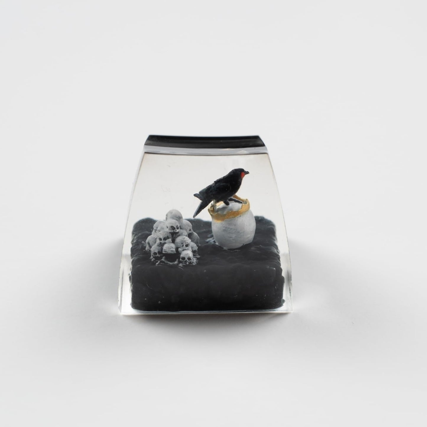 ULTRAEQUIP Artisan Keycaps Raven&Crow Resin Skull keycap ESC Custom Keycap 1U SA Prolfile Handmade Keycaps for MX Switch Mechanical Keyboards Key Cap (King_Skull)