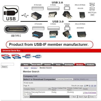 CY USB-C Type C Female 90 Degree Down Angled to USB 3.0 A Male Data Adapter for Laptop Desktop