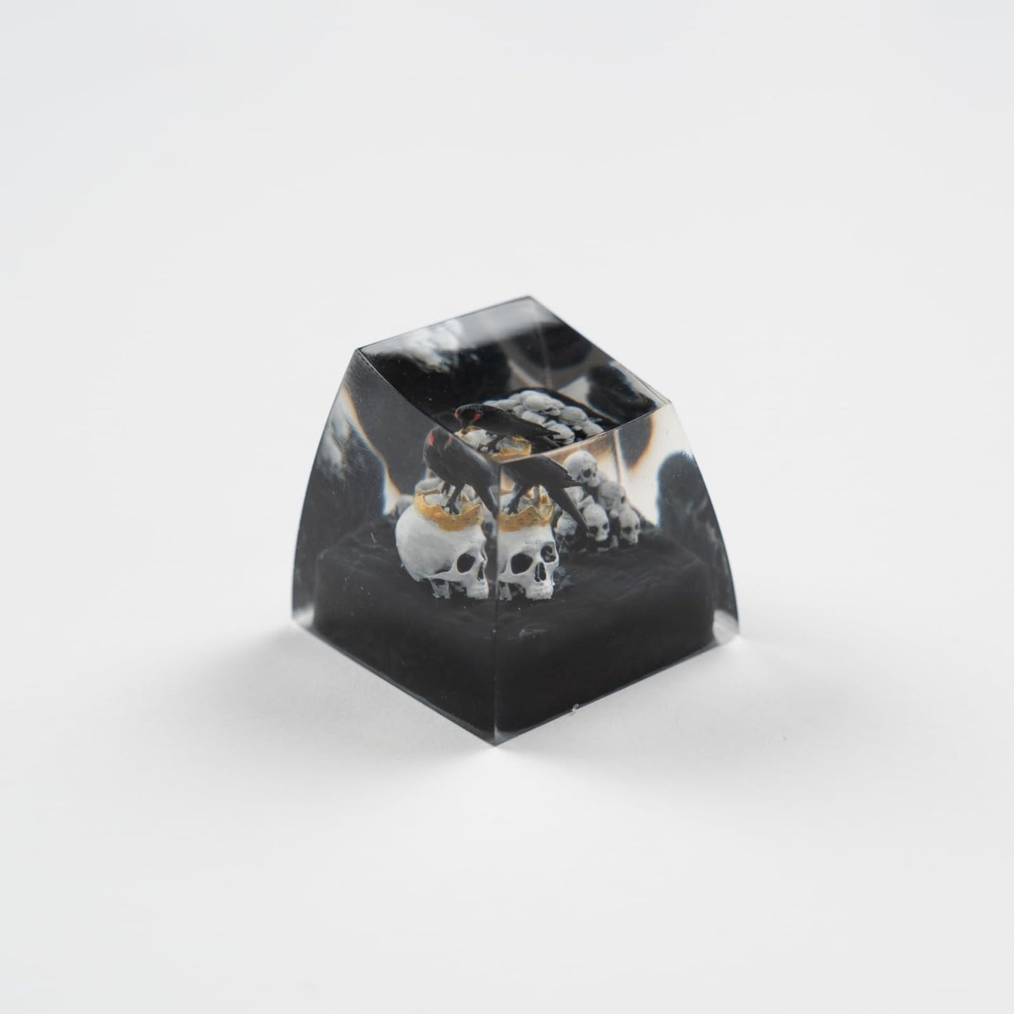 ULTRAEQUIP Artisan Keycaps Raven&Crow Resin Skull keycap ESC Custom Keycap 1U SA Prolfile Handmade Keycaps for MX Switch Mechanical Keyboards Key Cap (King_Skull)