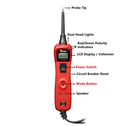 Power Probe III w/Case & Acc - Red (PP319FTCRED) [Car Automotive Diagnostic Test Tool, Digital Volt Meter, AC/DC Current Resistance, Circuit Tester]
