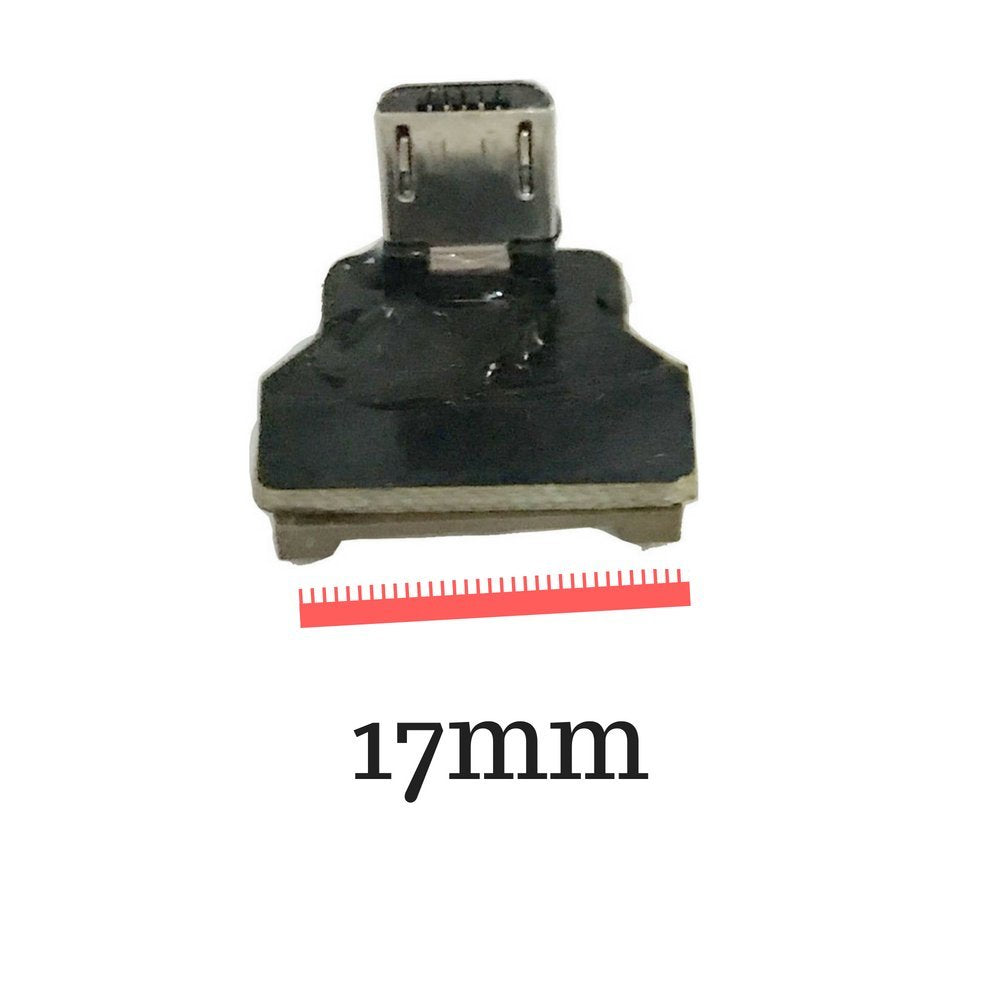 Permanent Black FPV Flat Slim Thin Ribbon FPC Cable Micro USB 90 Degree Angle to Standard USB A for sync and Charging (100CM)