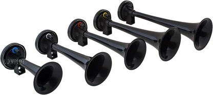 Vixen Horns LOUD 5/Five Trumpet Dixie Musical/Music Sound Air Horn with Compressor Full Complete System/Kit Black 12V VXH6801B