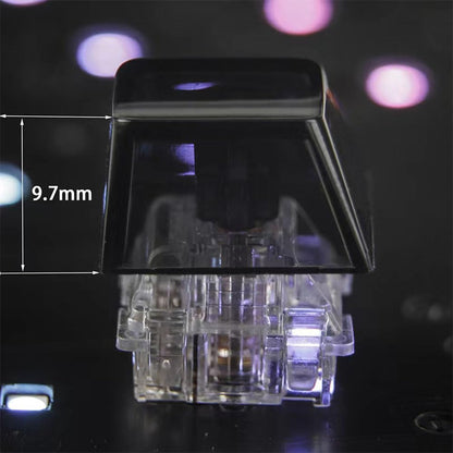 Elacgap Blank Crystal Transparent Black Keycaps PC Material 1U Cherry Profile R4 Keycap for MX switches Mechanical Keyboard Backlit (Cherry Transparent Black, 20pcs)