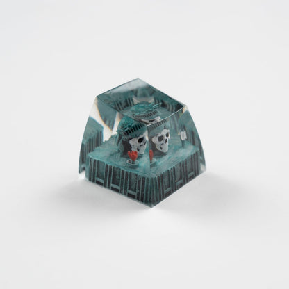 ULTRAEQUIP Artisan Keycaps Skull Resin Escape Custom Keycap 1U SA Prolfile Handmade Keycaps for MX Switch Mechanical Keyboards Key Cap (Statue_Skull)