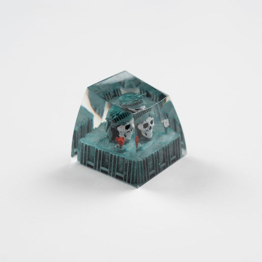 ULTRAEQUIP Artisan Keycaps Skull Resin Escape Custom Keycap 1U SA Prolfile Handmade Keycaps for MX Switch Mechanical Keyboards Key Cap (Statue_Skull)