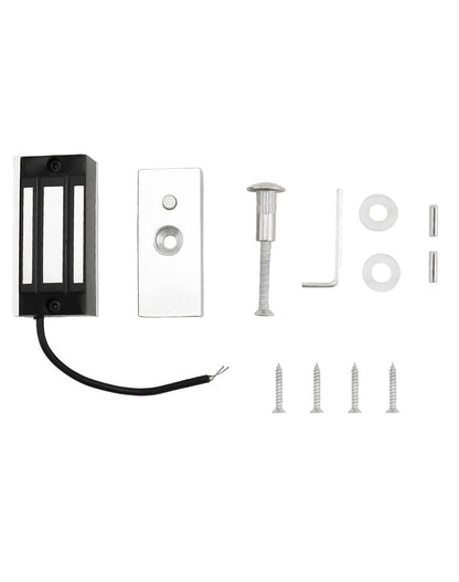 QWORK Electric Magnetic Lock, 60kg 130LBs Holding Force Electric Magnetic Lock for Door Access Control System Electromagnet Fail-Safe NC Mode