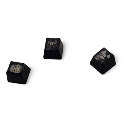 Smiley Backlit Keycap Set - Custom kecaps for Cherry MX Mechanical Keyboard, SA Profile, R4 Keycaps, Translucent Backlight, Artisan, Personalized Keycap (4pk - Arrow Keys) (SPIDER / Escape Key)
