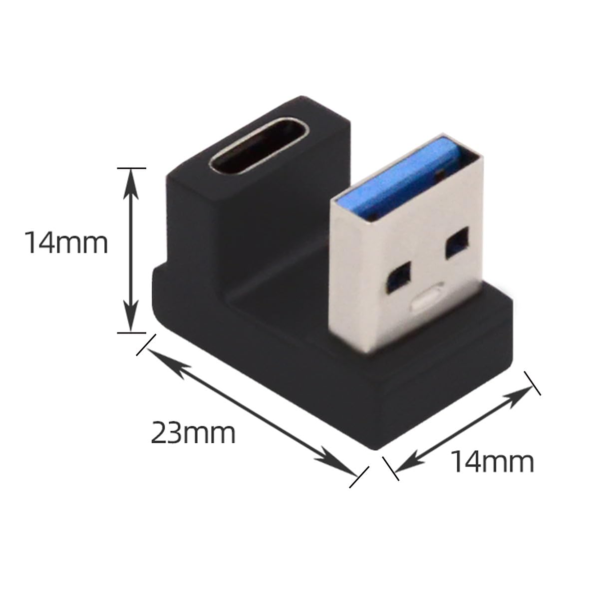 CY USB-C Type C Female Opposite U Shape Back Angled to USB 3.0 A Male Data Adapter for Laptop Desktop