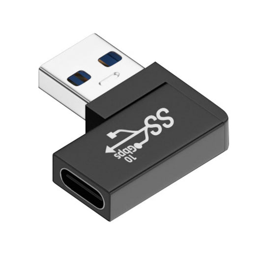 CY USB-C Type C Female to USB 3.0 A Male Data Adapter Flat Horizontal 90 Degree Left Angled for Laptop Desktop
