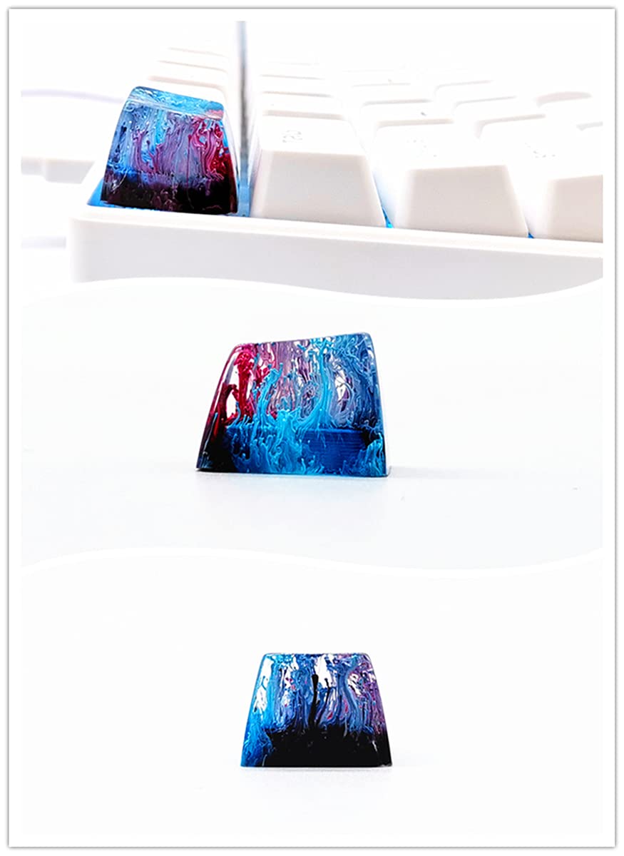1 Pcs Handmade Seabed Landscape R4 Keycap Resin Artisan Backlit Switch SA Profile for Cherry MX RGB Gaming Mechanical Keyboard DIY Replace (multicolor)