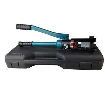 AMZCNC Industrial Hydraulic Cable Lug Crimper 16 Ton 9 AWG to 600 MCM Electrical Terminal Cable Wire Tool Kit Includes 13 Pairs of Die Sets
