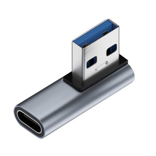 CY USB-C Type C Female Low Profile 90 Degree Left Angled to USB 3.0 A Male Data Adapter for Laptop Desktop
