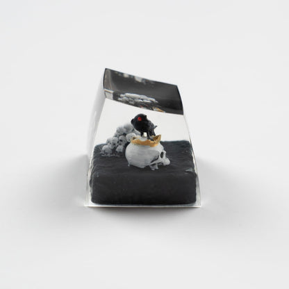 ULTRAEQUIP Artisan Keycaps Raven&Crow Resin Skull keycap ESC Custom Keycap 1U SA Prolfile Handmade Keycaps for MX Switch Mechanical Keyboards Key Cap (King_Skull)