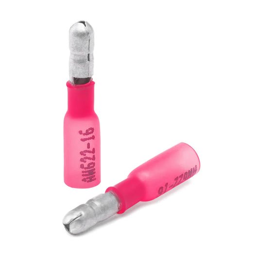200PCS Heat Shrink Bullet Connectors, Bullet Terminals, Female and Male Crimp Connectors for Watercraft, Electronics, Automotive AWG22-18-Pink