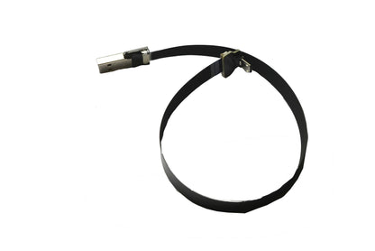 Permanent Black FFC Micro USB FPV Flat Slim Thin Ribbon FPC Cable Micro USB 90 Degree to Standard USB A for sync and Charging (30CM)