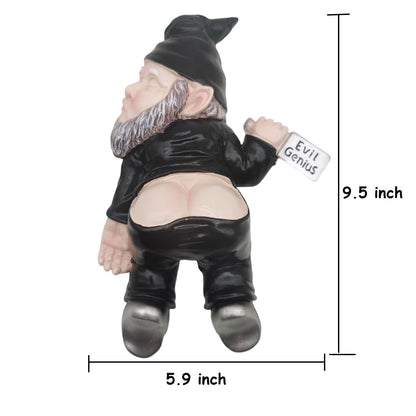 MINICAR 9.5'' Gnomes Statues Outdoor Decor, Large Naughty Sculptures Yard Decorations Patio Lawn Ornament, Funny Christmas Garden Gifts