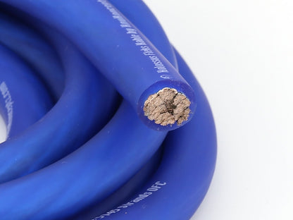 KnuKonceptz Kolossus Flex Kable OFC 0 Gauge Power Wire Copper Cable Blue (25 ft) 1/0 AWG