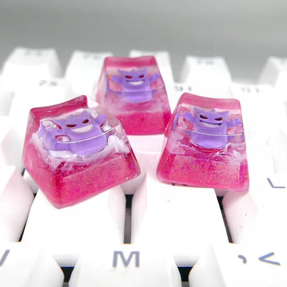 Purple Cartoon Character Epoxy Resin Mechanical Keyboard Keycap - Unique Design, Durable Material, (Purple)