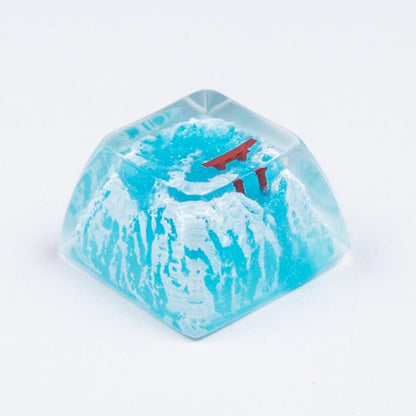 Artisan Keycap - Snow Mountain Custom Keycaps Resin Hanmade Keycaps for Mechanical Keyboard (Snow Sakura Torii SA R3 Profile)