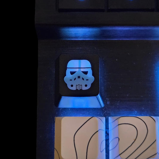 Smiley Backlit Keycap Set - Custom kecaps for Cherry MX Mechanical Keyboard, SA Profile, R4 Keycaps, Translucent Backlight, Artisan, Personalized Keycap (4pk - Arrow Keys) (Trooper/Escape Key)