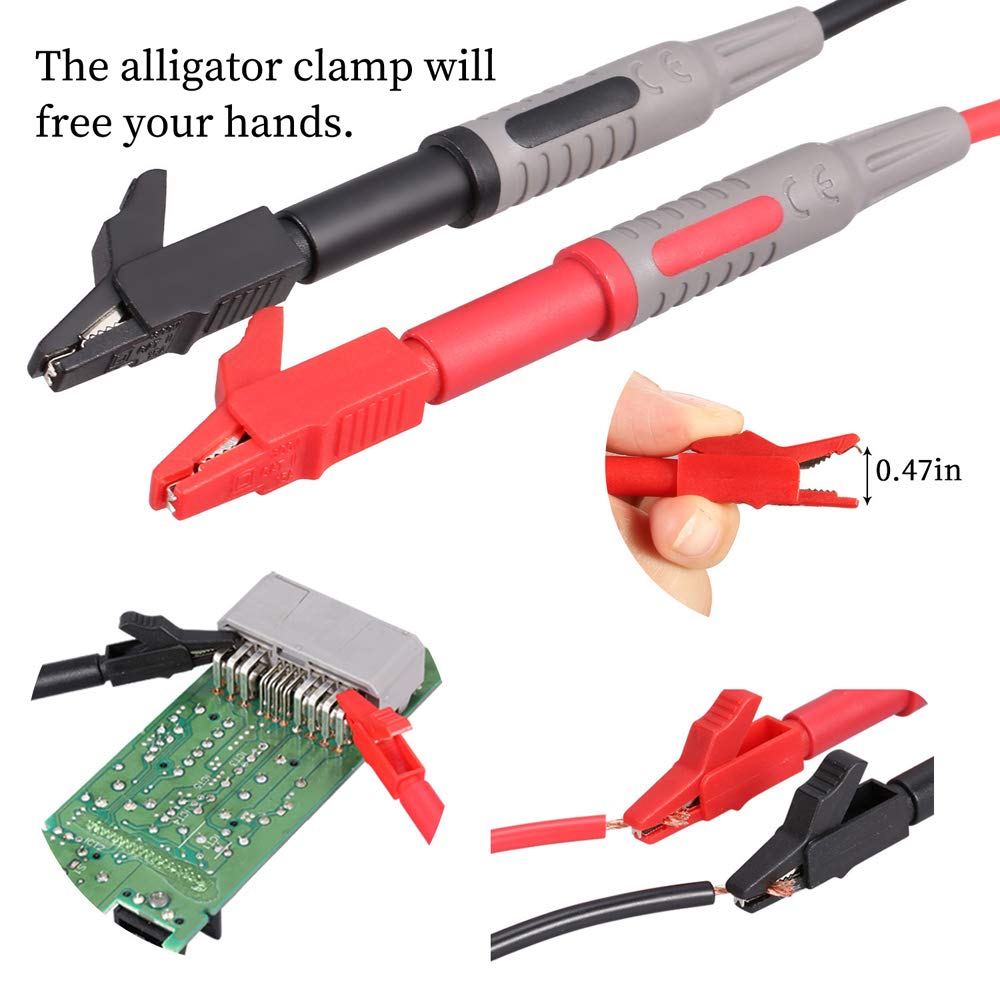 Bionso 25-Piece Multimeter Leads Kit, Professional and Upgraded Test Leads Set with Replaceable Gold-Plated Multimeter Probes, Alligator Clips, Test Hooks and Back Probe Pins.