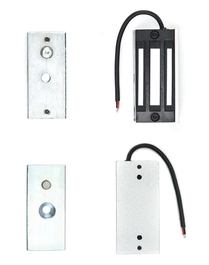 QWORK Electric Magnetic Lock, 2 Pack 60kg 130LBs Holding Force Electric Magnetic Lock for Door Access Control System Electromagnet Fail-Safe NC Mode