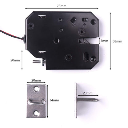 ATOPLEE Electronic Lock, 1pcs DC 12V 2A Carbon Steel Solenoid Cabinet Spring Lock for Drawer Locker (73X58X13mm)