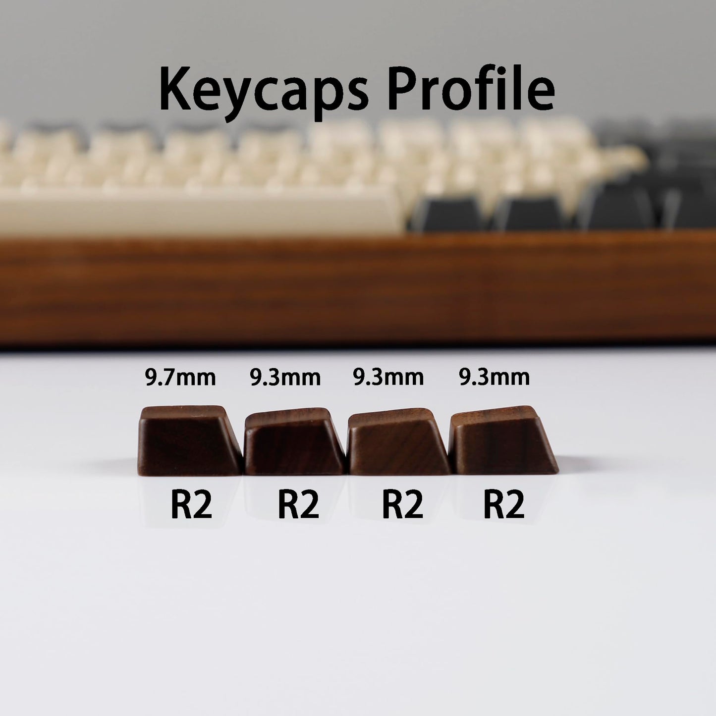 YMDK Wooden Keycap Solid Walnut Wood Keycap Novelty Keycaps Spacebar Esc Arrow Keys OEM Profile for Cherry MX Mechanical Keyboard (WASD 4 Keys R2 R3)