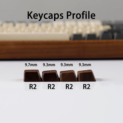 YMDK Wooden Keycap Solid Walnut Wood Keycap Novelty Keycaps Spacebar Esc Arrow Keys OEM Profile for Cherry MX Mechanical Keyboard (WASD 4 Keys R2 R3)
