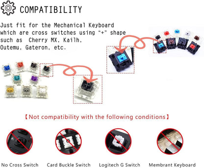 Elacgap Blank Crystal Transparent Black Keycaps PC Material 1U Cherry Profile R4 Keycap for MX switches Mechanical Keyboard Backlit (Cherry Transparent Black, 20pcs)