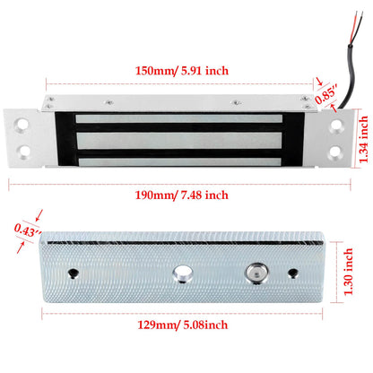Electromagnet Flush Mount 180KG 350LBS Holding Force Embed Electric Magnetic Door Lock Waterproof 12V DC Fail Safe for Door Access System