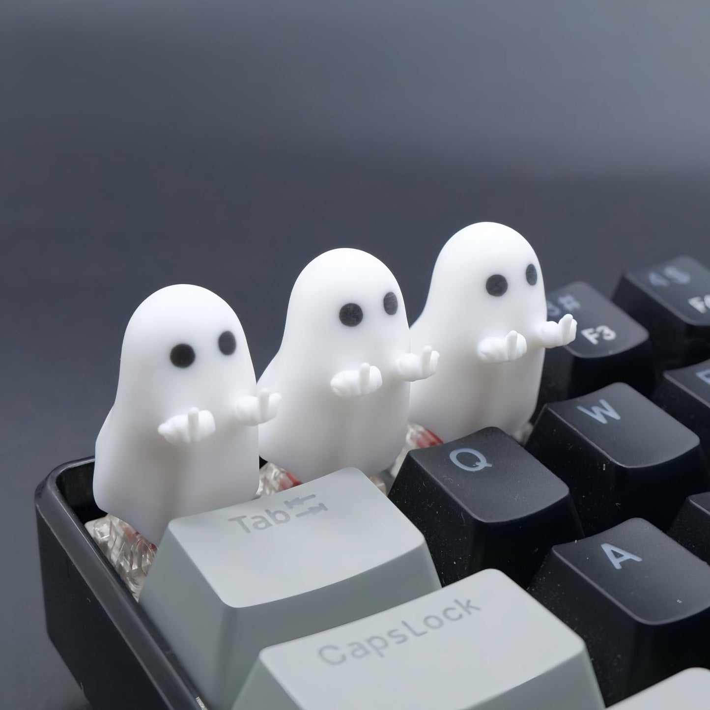 REDQIN ULTRAEQUIP Artisan Keycaps - Cute Ghost Resin Keycaps 1U ESC Custom Handmade Keycap Replacement for Mechanical Keyboard (Hey-You Ghost, Opaque)