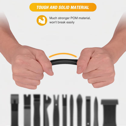 GOOACC 40Pcs Trim Removal Tool,Auto Terminal Removal Key Tool,Auto Clip Pliers Stereo Removal Tools,Car Upholstery Repair Removal Kit,Precision Hook and Pick Set,Wiring Threader,Car Film Scrape-Black