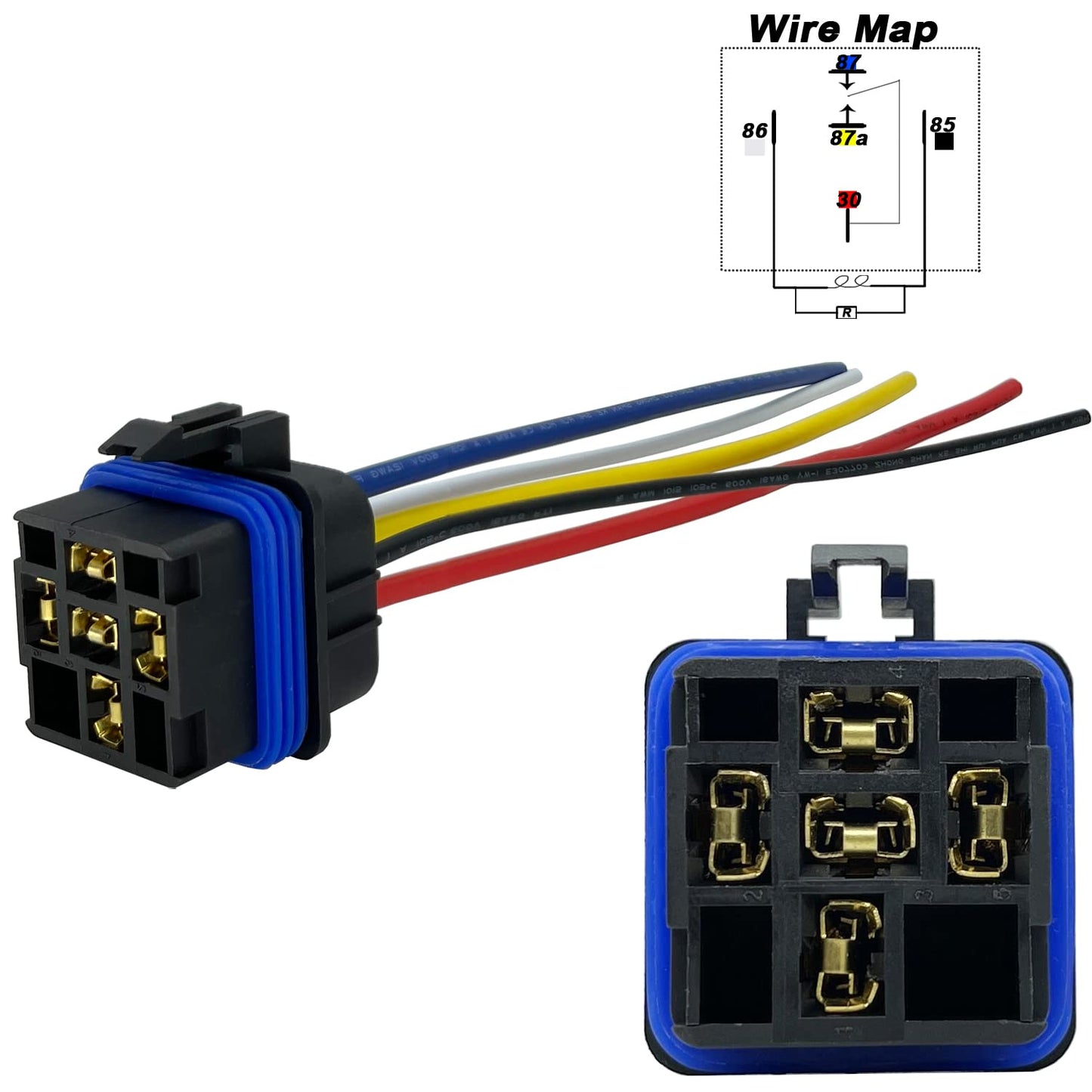 iRhapsody 12V, 80/60A Waterproof Relay, 5 Pin Automotive, SPST 12-Volt Auto Relay with Pigtail