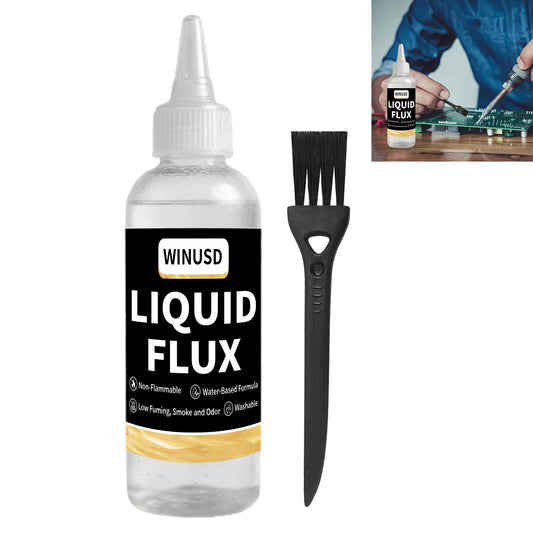 Liquid Solder Flux(100 ml/4 Oz.) | Water-Based No-Clean Liquid Flux for Soldering Electronics | Lead-Free Liquid Flux Soldering Tools for SMD/BGA/IC/PCB Repairing, Stained Glass Repair Solder Work