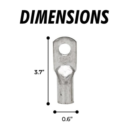InstallGear 1/0 Gauge AWG Tinned Pure Copper Lugs Ring Terminals Connectors with Heat Shrink, 10-Pack - 1/0 Ring Terminal - Electrical Connectors, Heat Shrink Wire Connectors for 1/0 Gauge Wire